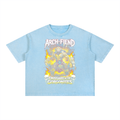 VARIANT ARCH-FIREND LIGHT BLUE - Mineral Wash Boxy Cotton T-Shirt
