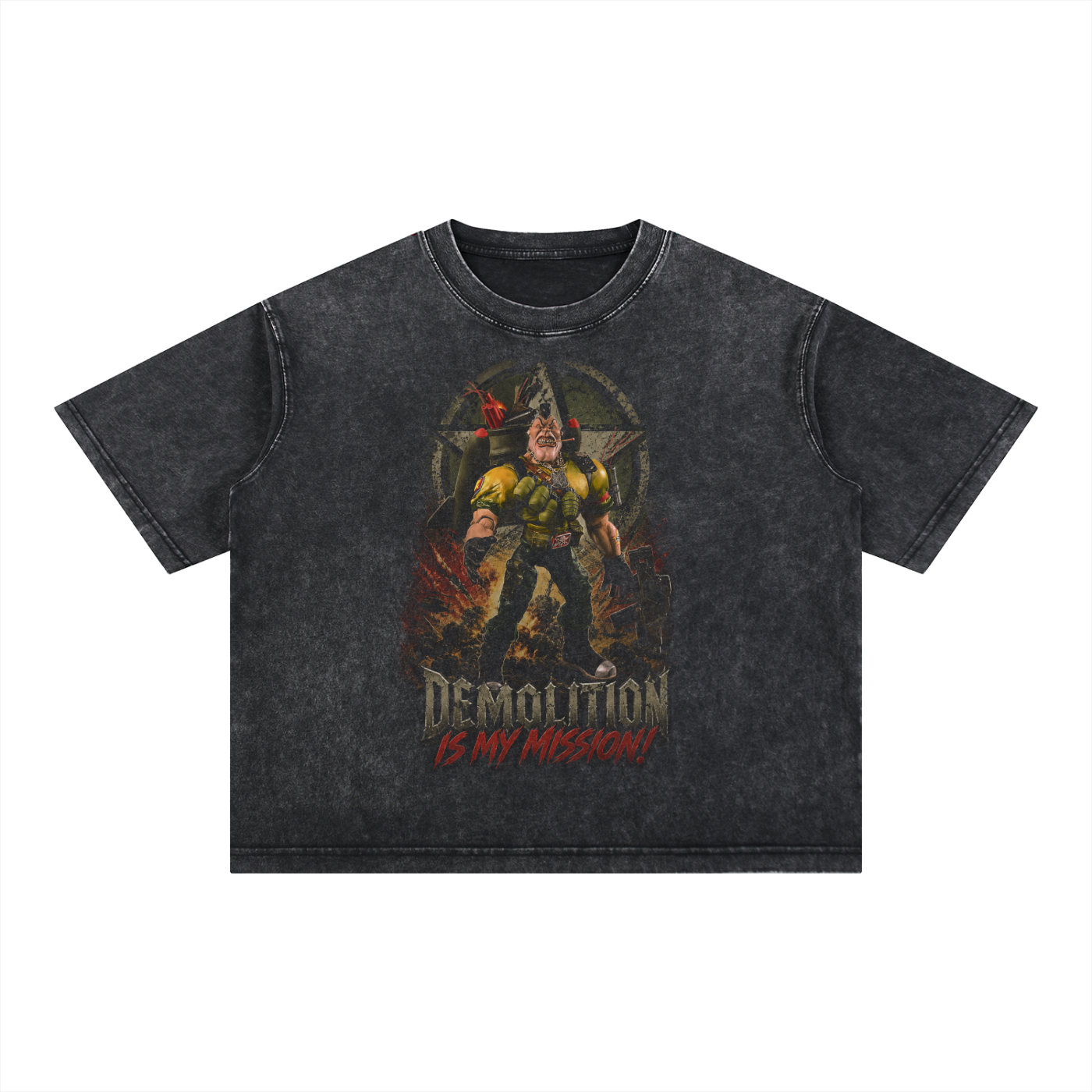 NICK NITRO - Mineral Wash Boxy Cotton T-Shirt