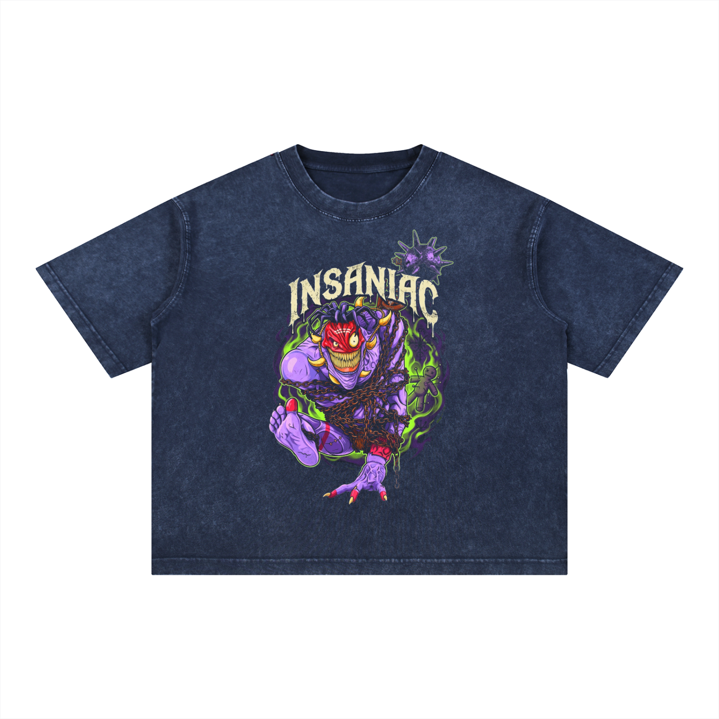 INSANIAC - Mineral Wash Boxy Cotton T-Shirt