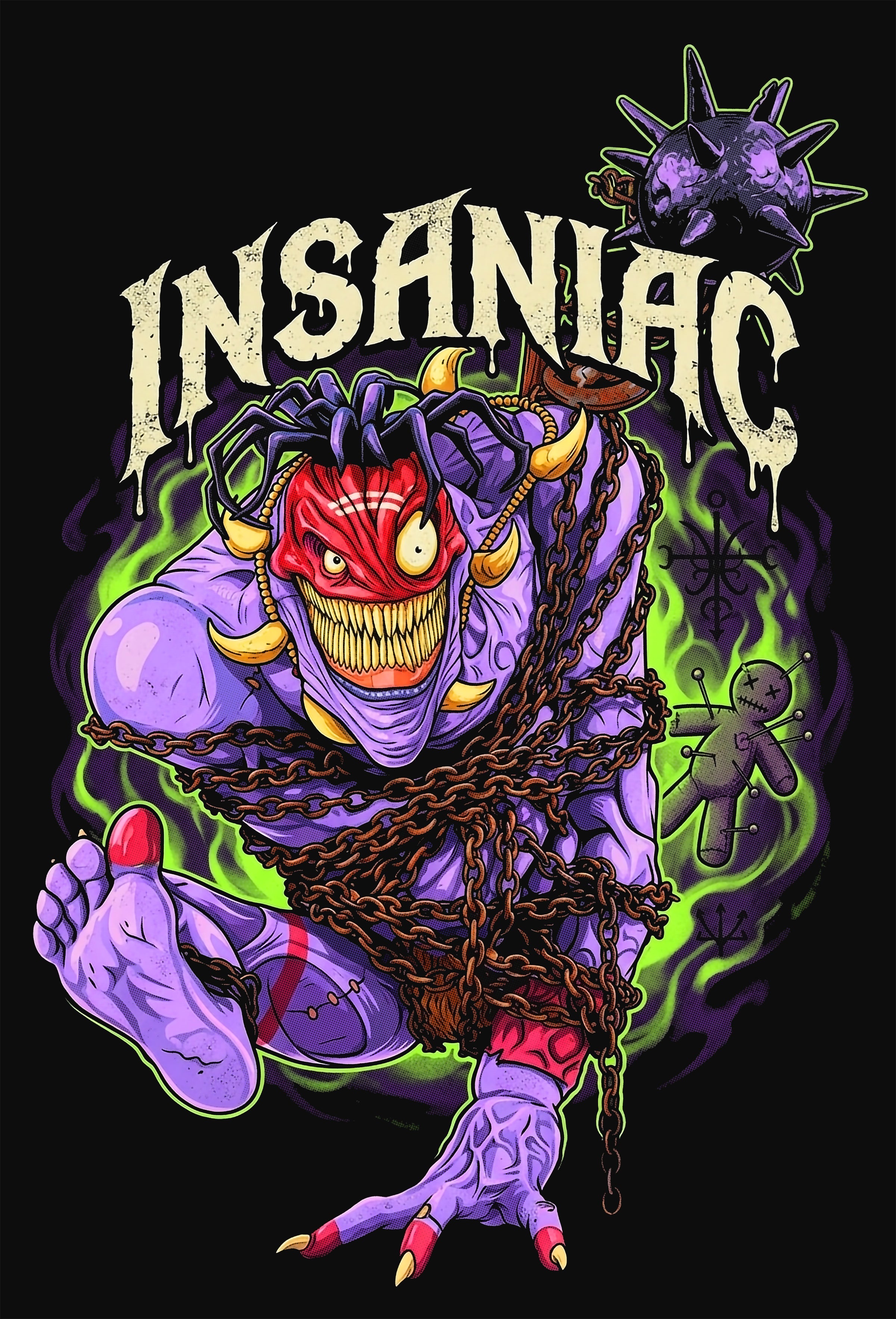 INSANIAC - Mineral Wash Boxy Cotton T-Shirt