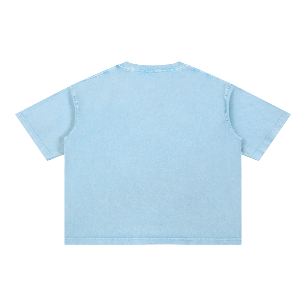VARIANT ARCH-FIREND LIGHT BLUE - Mineral Wash Boxy Cotton T-Shirt